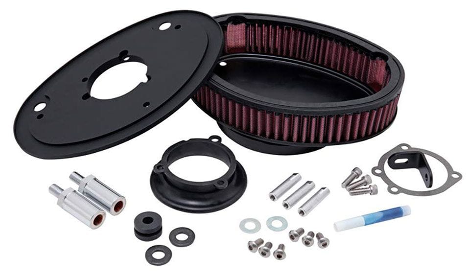 K&N Fits 1999-2012 Softail, Fat Boy, Heritage, Night Train, Rocker & Dyna, With 2-1/4" Tall Filter - KNRK-3910-1 K&N K&N Custom Harley Davidson Air Filter Assembly KNRK-3910-1 SR