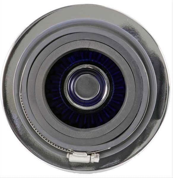 K&N Height: 5.5 in (140 mm) H x 6 in (152 mm) Base OD x 4.75 in (121 mm) Top OD - KNRG-1001BL K&N K&N Universal Clamp On Filter Blue Fits 4 in (102 mm) KNRG-1001BL SR