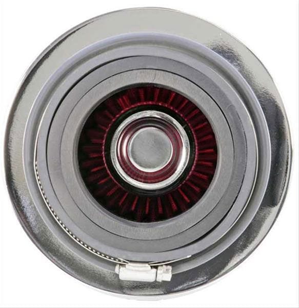 K&N Height: 5.5 in (140 mm) H x 6 in (152 mm) Base OD x 4.75 in (121 mm) Top OD - KNRG-1001RD K&N K&N Universal Clamp On Filter Red Fits 4 in (102 mm) KNRG-1001RD SR