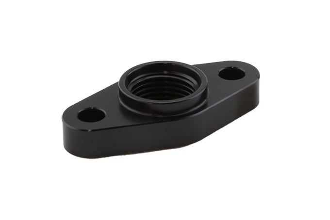 Turbosmart Billet Turbo Drain adapter with Silicon O-ring. 50.8mm Mounting Holes - T3/T4 style fit.