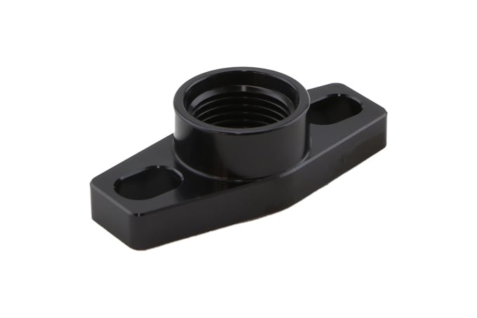 Turbosmart Billet Turbo Drain adapter with Silicon O-ring. 38 - 44mm slotted hole centre - small frame universal fit.
