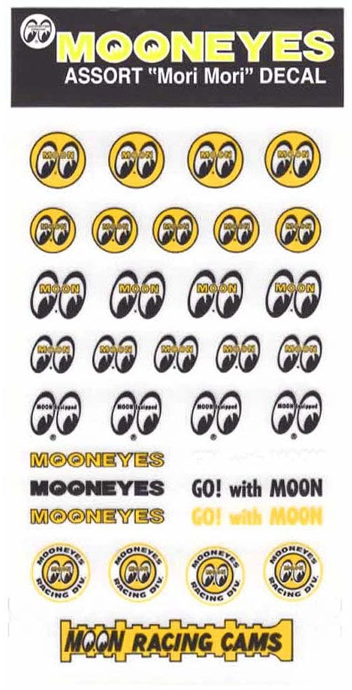 MOONEYES 32 Sticker assortment, 3-3/4" x 6-1/2" Mooneyes Sticker Sheet MNDM067 SR
