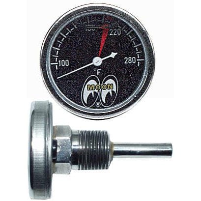 MOONEYES Black Face, Liquid Filled, Direct Mount Mooneyes 1-1/2" Water Temp Gauge 100-280° F MNMPG109SLF SR