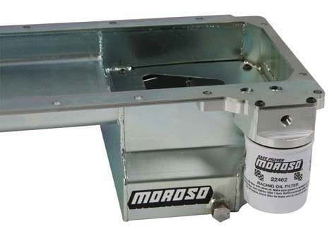 MOROSO Clear Zinc Finish, Road Race Rear Sump Suit Chev LS Series With Filte Moroso Steel Wet Sump Oil Pan, 6" Deep, 6.6L MO20142 SR