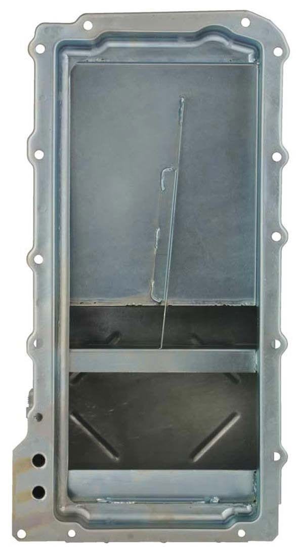 MOROSO Clear Zinc Finish suits GM LS Series Moroso Steel Wet Sump Oil Pan, 6" Deep, Angled Sump MO20141 SR