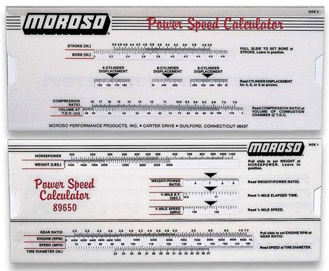 MOROSO Moroso Power-Speed Calculator MO89650 SR