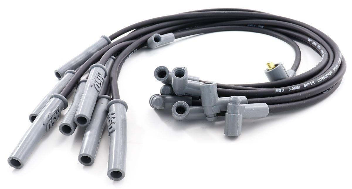 MSD 8.5mm, Black, Ford 351C,429-460, HEI Distributor Cap Terminal MSD Super Conductor Spark Plug Lead Set MSD35383 SR