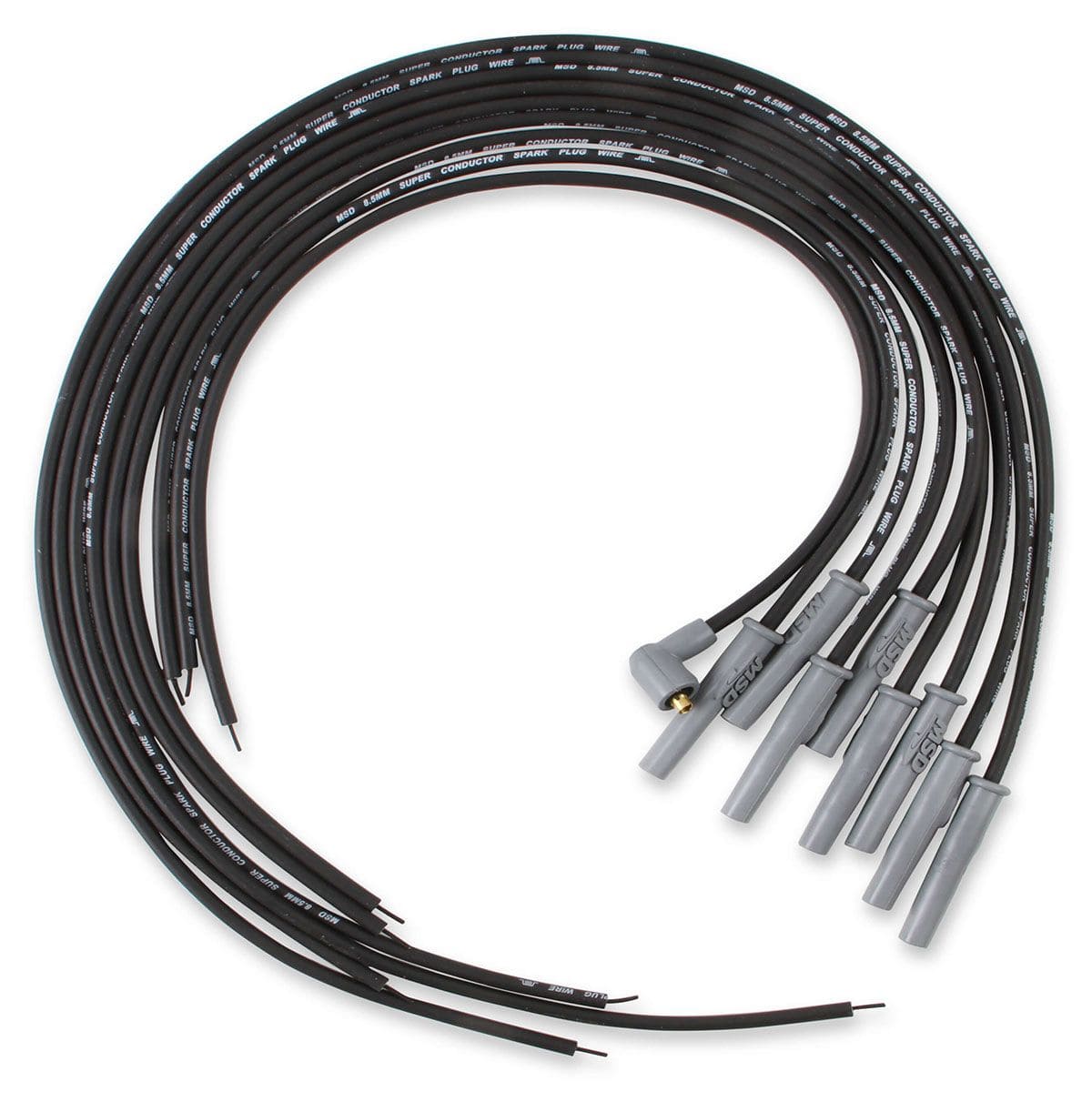 MSD 8.5mm, Black, Universal 8 Cyl Multi-Angle Plug/Socket & HEI Distribut MSD Super Conductor Spark Plug Lead Set MSD31193 SR
