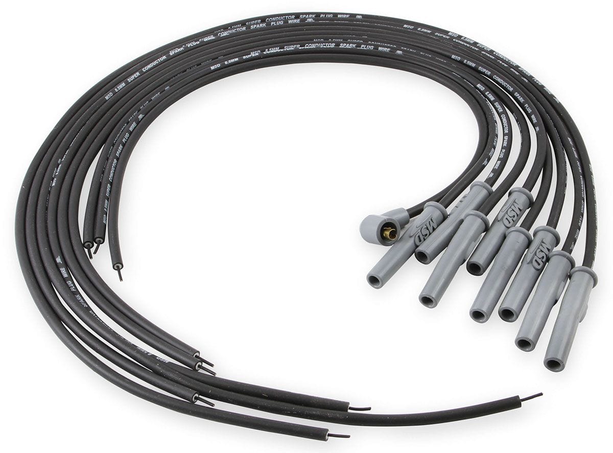 MSD 8.5mm, Black, Universal 8 Cyl Multi-Angle Plug/Socket & HEI Distribut MSD Super Conductor Spark Plug Lead Set MSD31193 SR