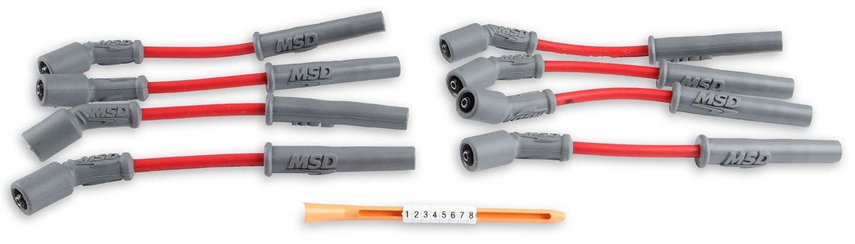 MSD 8.5mm, Red, Holden Commodore V8, LS1 MSD Super Conductor Spark Plug Lead Set MSD32819 SR