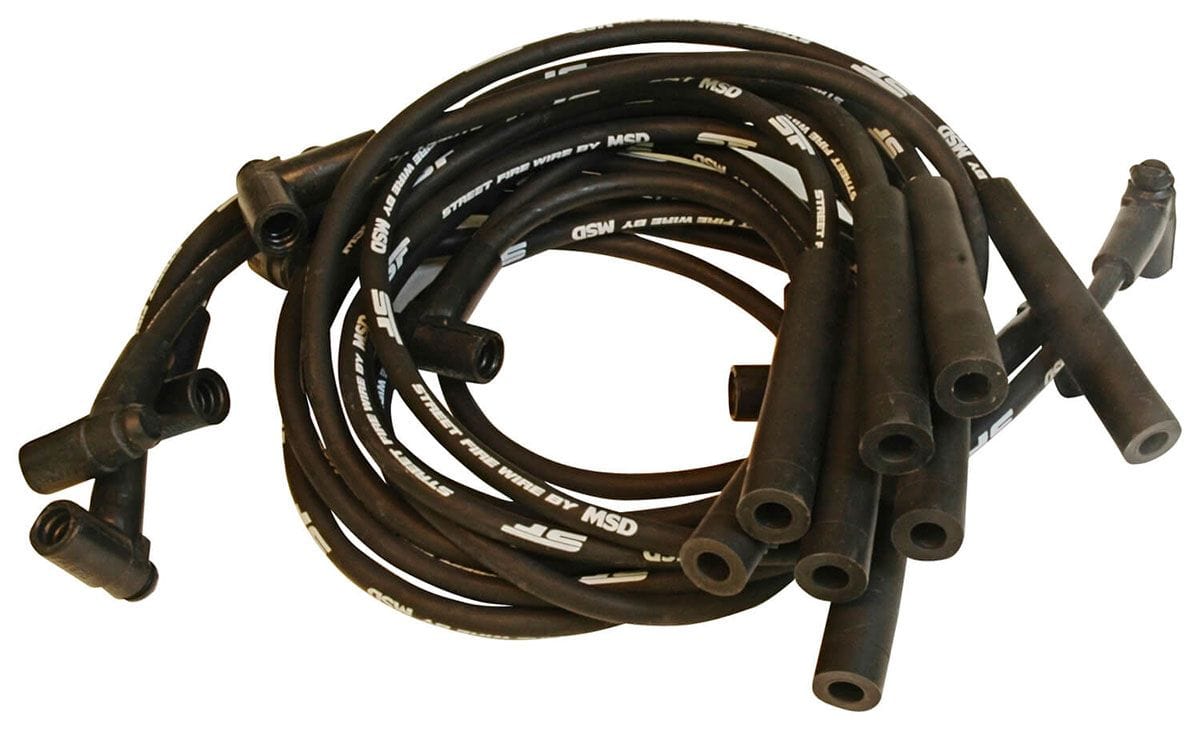 MSD 8mm, Black, Multi-Angle Plug Boots, HEI, BB Chevy, 1988-on MSD Street Fire Ignition Lead Set MSD5569 SR