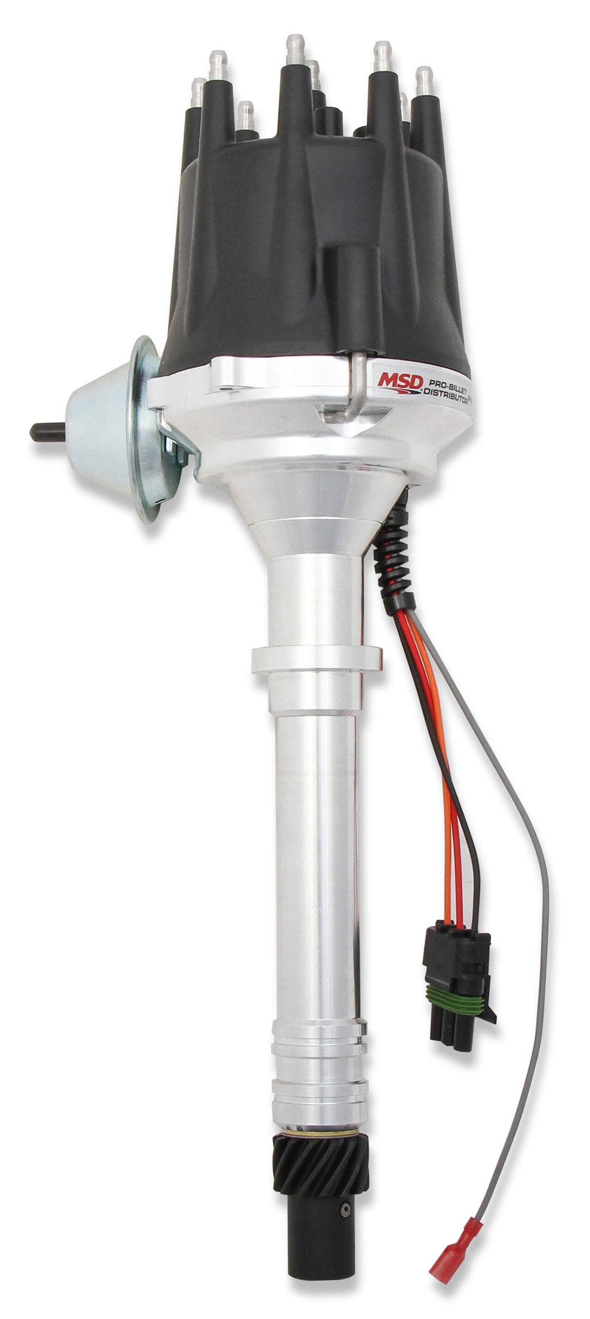 MSD Chev Small/Big Block, Magnetic Pickup, Vacuum Advance, High Output Mo MSD Pro-Billet Ready-To-Run Distributor - Black Cap MSD83605 SR