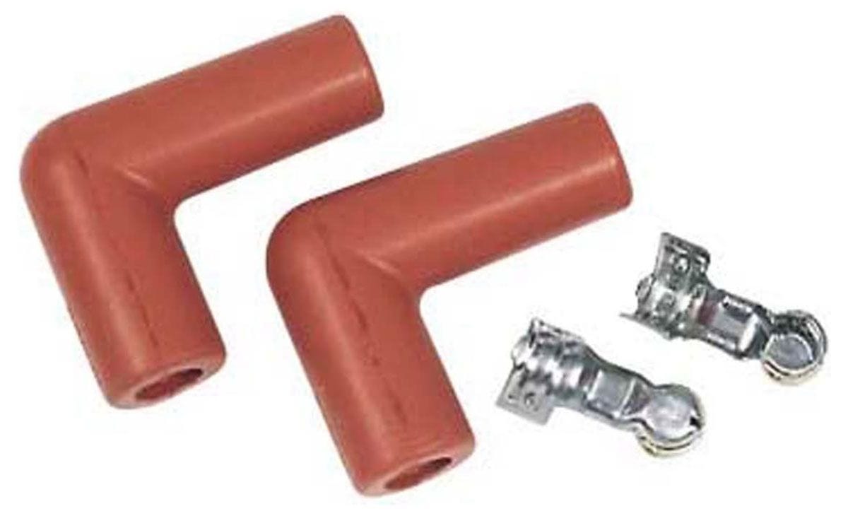 MSD Hi Temp Silicone, Orange 90° Spark Plug Boots with Terminals, 2 per C MSD Pro Racing Boots MSD3325 SR