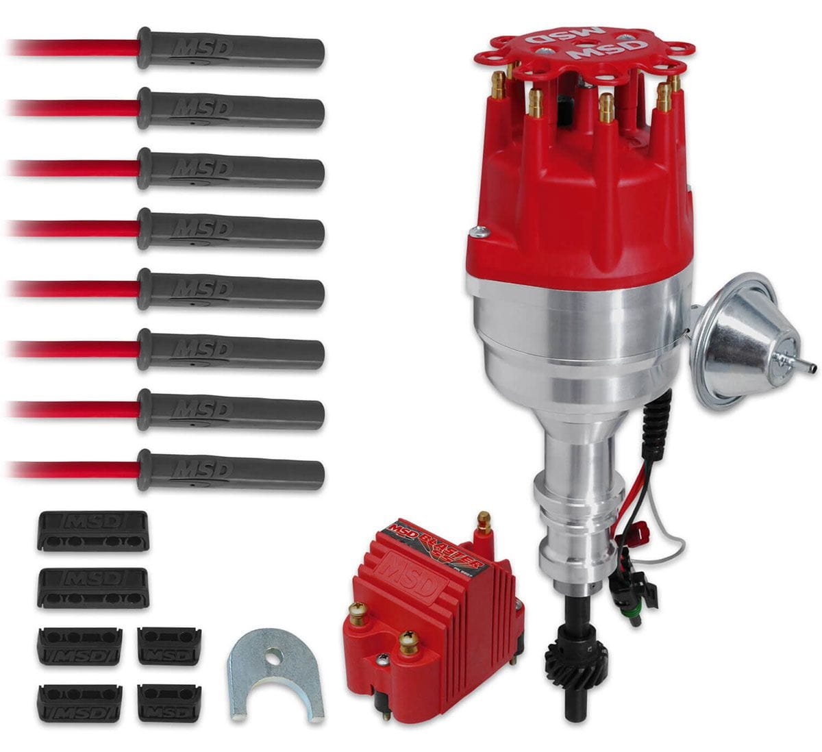 MSD Pro-Billet Distributor, Blaster SS Coil, 8.5mm Ignition Lead Set & Se MSD Ford 289-302W Ready to Run Ignition Kit MSD84745 SR