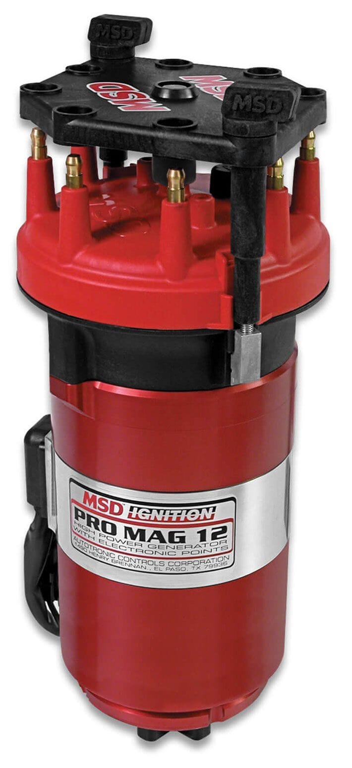 MSD Red Finish, Band Clamp Mount, CW Rotation MSD Pro Mag 20 AMP Magneto With Standard Cap MSD81502 SR
