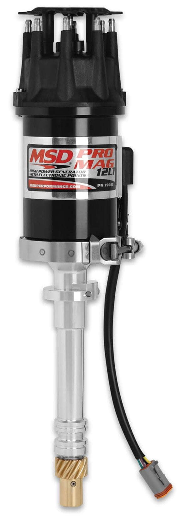 MSD SB/BB Chevy, 12 Amp Magneto, Lightweight, Bronze Gear, STD Length MSD Pro Mag 12LT Magneto - Black MSD79083 SR