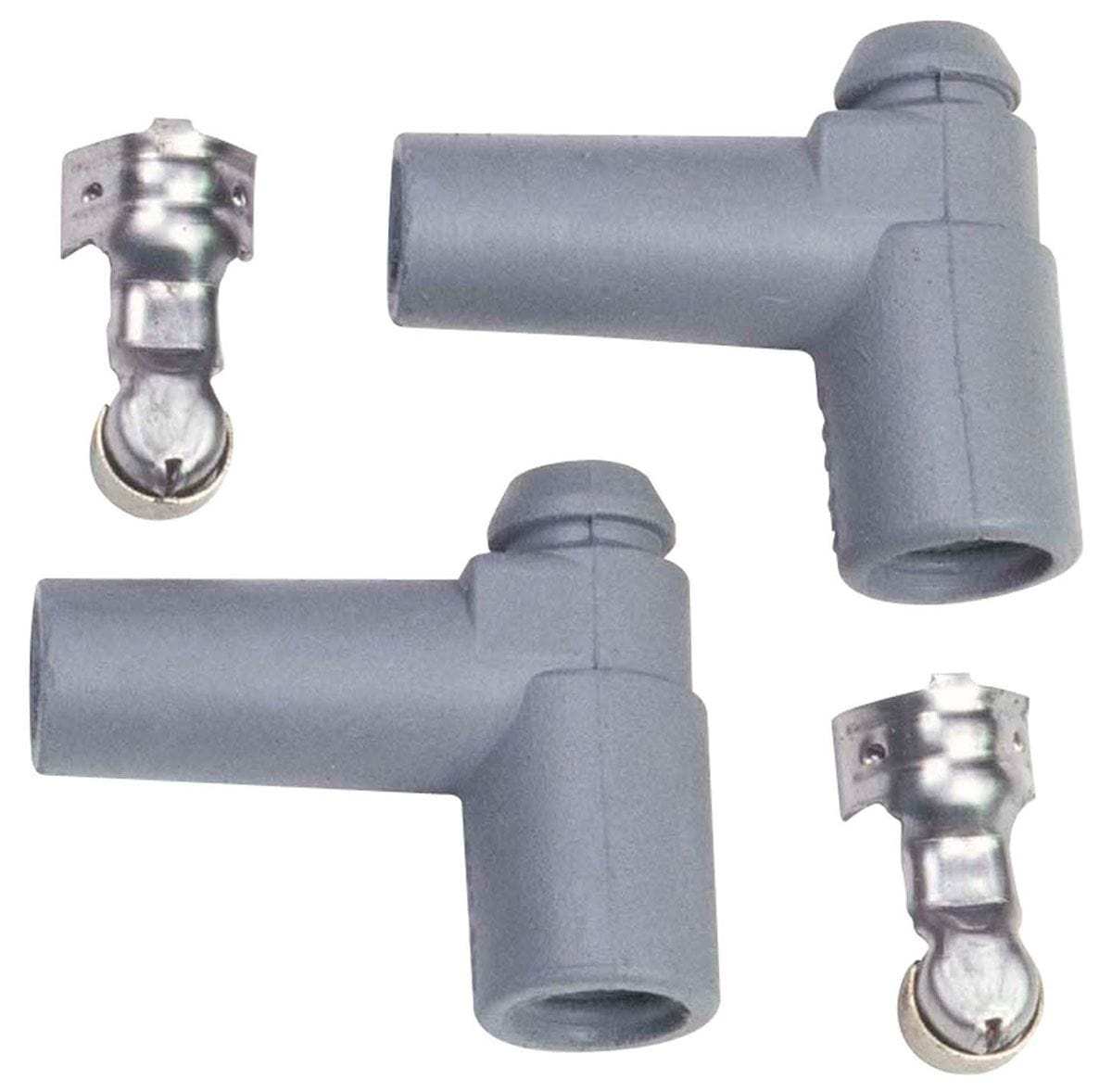 MSD Silicone, Grey 90° HEI Distributor Boots with Terminals, 2 per Card MSD Replacement Boots and Terminals MSD3320 SR