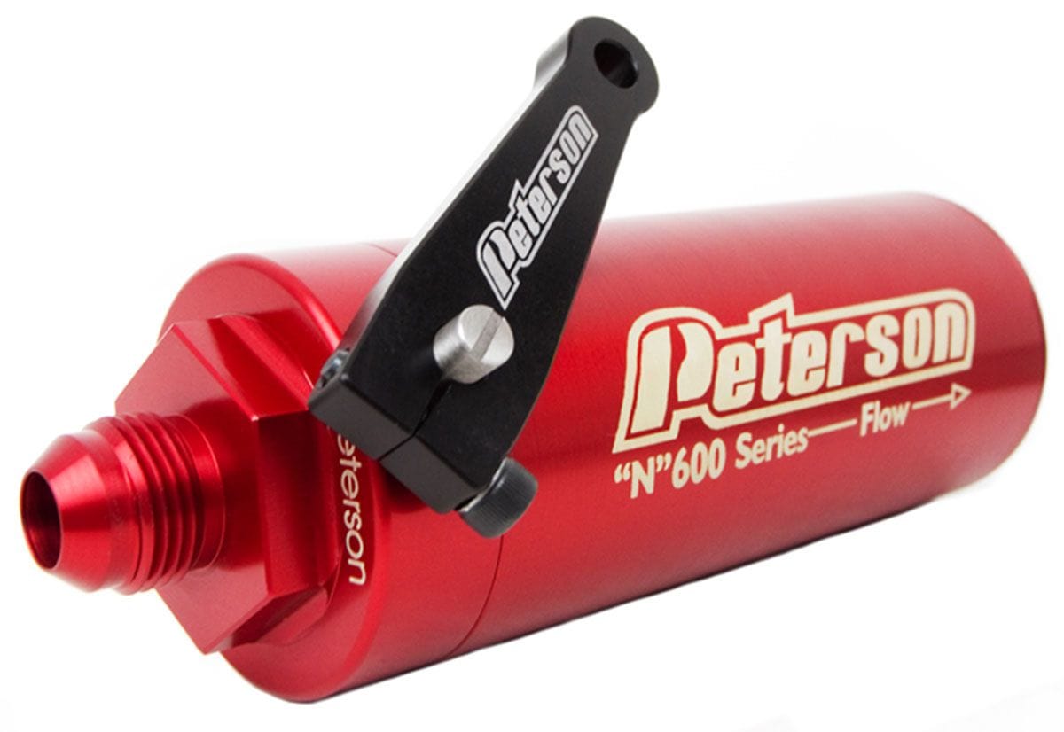 PFS -12 AN Male, 100 Micron Filter With Ball Valve, 5" X 2" Peterson Fluid Systems 600 Series Inline Methanol Filter PFS09-0627 SR