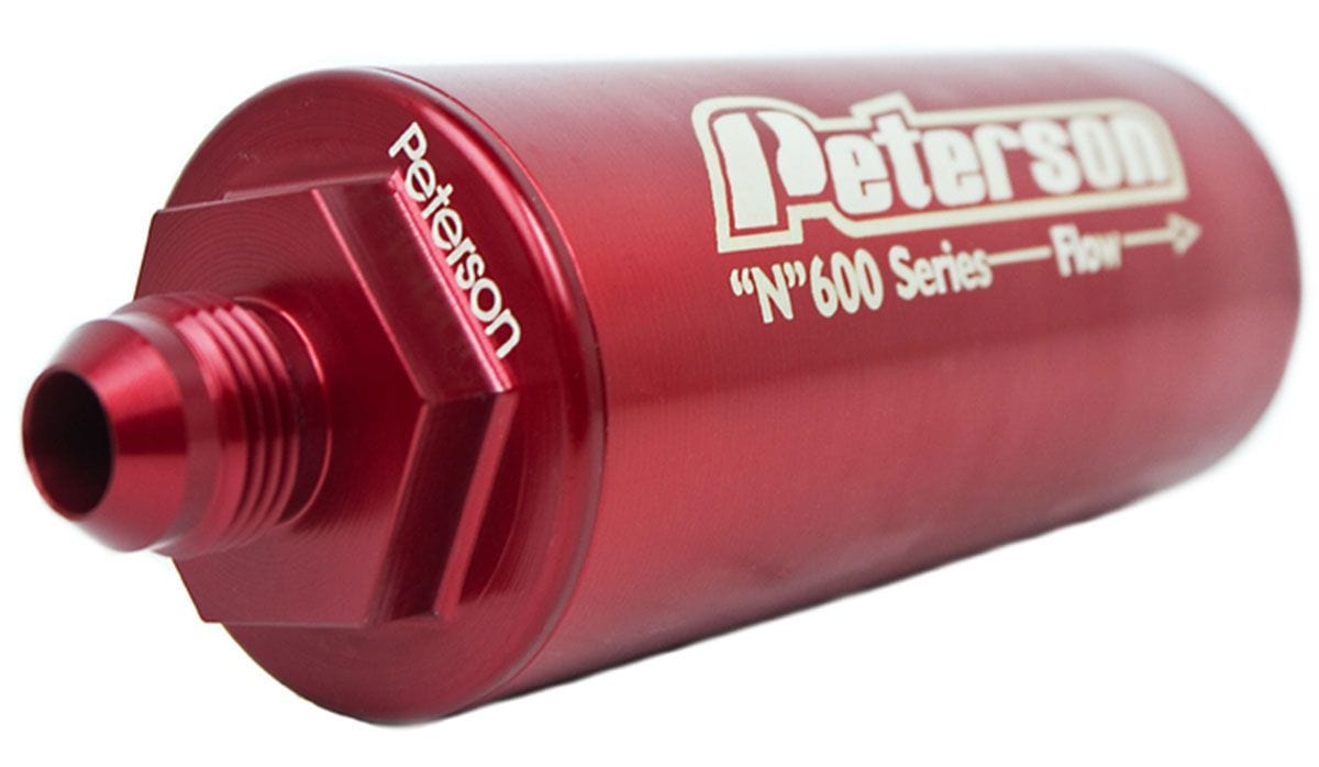 PFS 6 AN Male, 45 Micron Filter, 4.5" X 2" Peterson Fluid Systems 600 Series Inline Fuel Filter PFS09-0611 SR