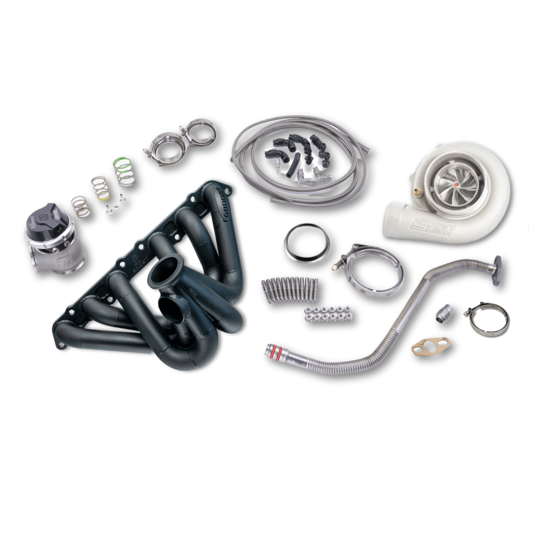 Platinum Racing Products Turbo Kit NEXT GEN PT6266 BB SCP CC W/ T3 STAINLESS V-BAND IN/OUT .64 A/R / Don't Include Fitting Kit / Black 6Boost Precision Next Gen 6266 Turbo Kit to Suit Toyota 2JZ-GE SR