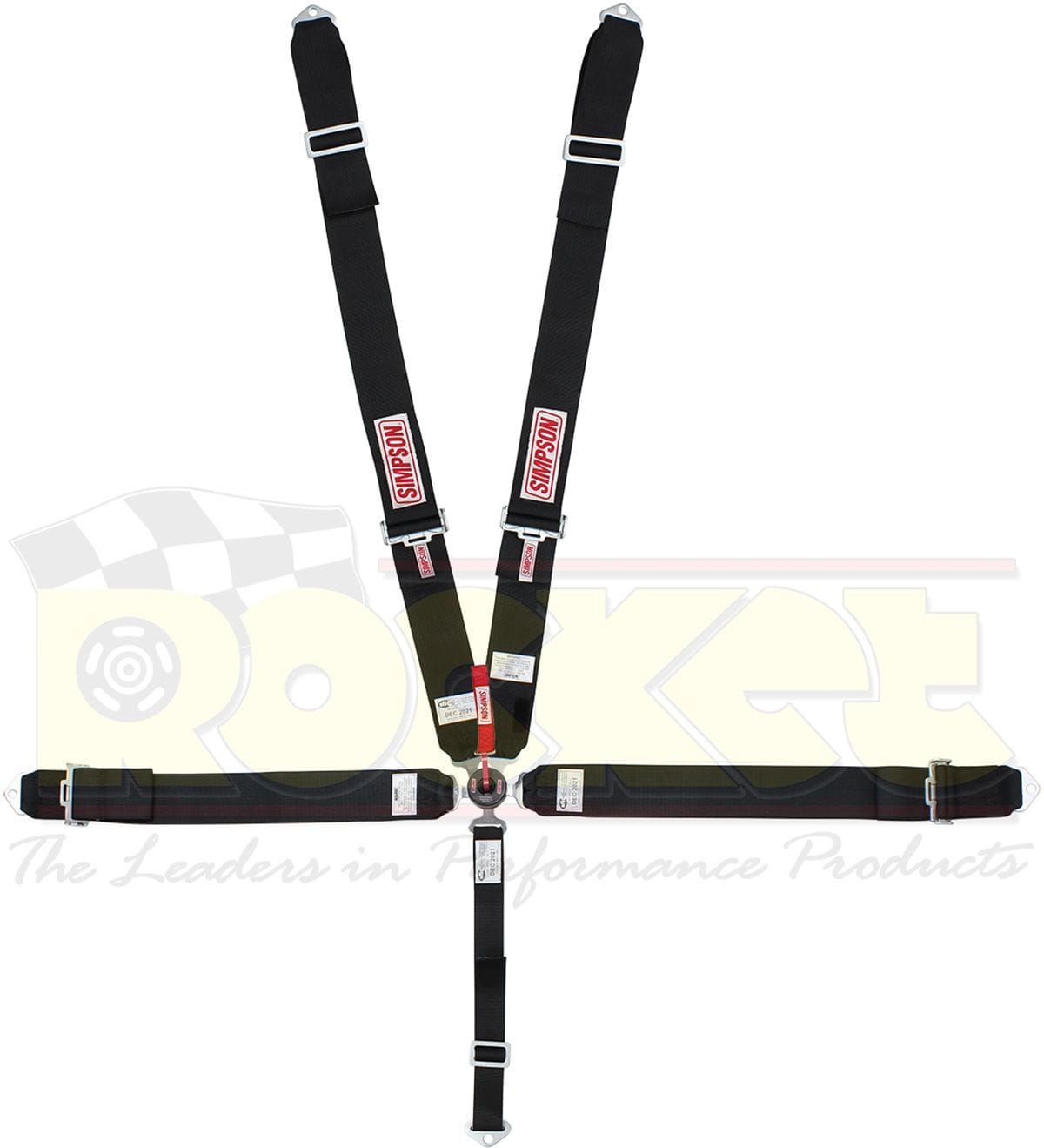 SIMPSON Black 62" Camlock, Pull Up, Bolt In Simpson 5 Point Harness SI29104BK SR
