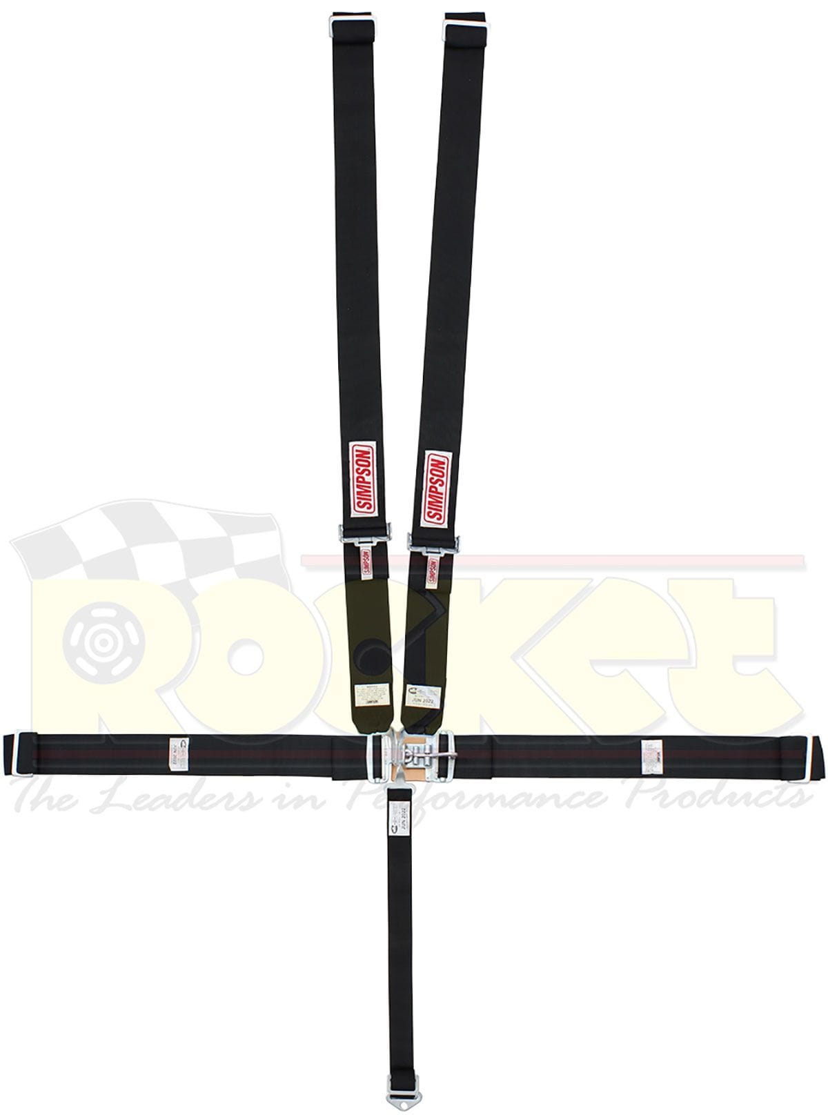 SIMPSON Black 62" Latch & Link, Pull Down, Wrap Around Bar Mount Simpson 5 Point Latch F/X Harness SI29072BK SR