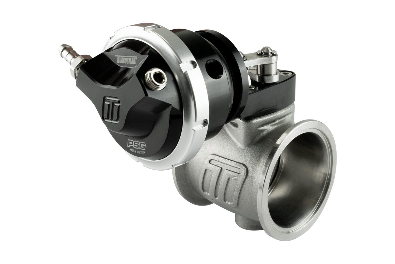 Turbosmart Turbosmart PSG50 Pneumatic Straight Gate 6psi Black Turbosmart Turbosmart 50mm Pneumatic Straight Gate External Wastegate - Black Finish TS-056 SR